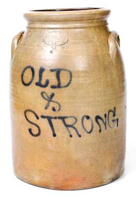 OLD & STRONG Stoneware Jar by BROWN BROTHERS / HUNTINGTON / Long Island