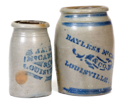 Lot of Two: BAYLESS, MCCARTHEY & CO. / LOUISVILLE, KY Stoneware Advertising Jars