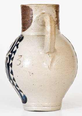 Exceptional Westerwald Stoneware "GR" Jug w/ Incised Decoration, 18th century
