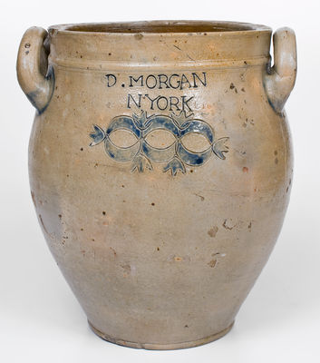 D. MORGAN / N. YORK (David Morgan, Corlears Hook, Manhattan, NY) Stoneware Jar, circa 1800