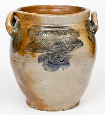 Elaborate J. REMMEY / NEW-YORK Stoneware Jar w/ Impressed Decoration
