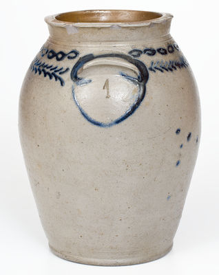 One-Gallon Slip-Trailed Baltimore Stoneware Jar, circa 1825