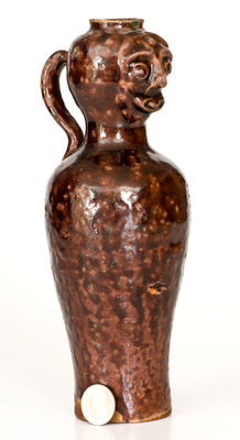 Glazed Stoneware Face Ewer, late 19th or 20th century