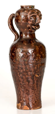 Glazed Stoneware Face Ewer, late 19th or 20th century