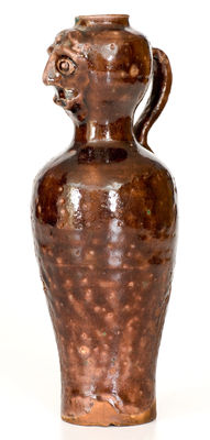 Glazed Stoneware Face Ewer, late 19th or 20th century