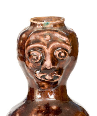 Glazed Stoneware Face Ewer, late 19th or 20th century