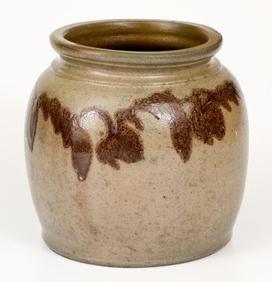 Attrib. Henry Glazier, Huntingdon, Pennsylvania Stoneware Jar w/ Mulberry Slip Decoration, c1831-54