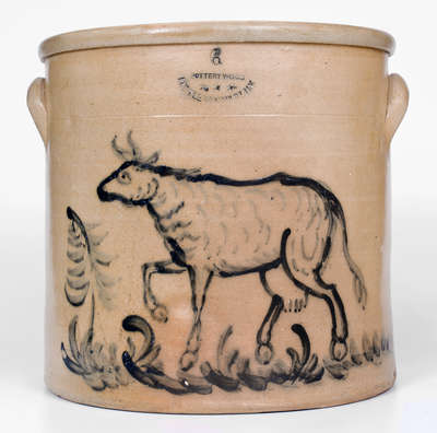 William MacQuoid, New York City (POTTERY WORKS / LITTLE WST 12TH ST. N.Y.) Stoneware Cow Crock