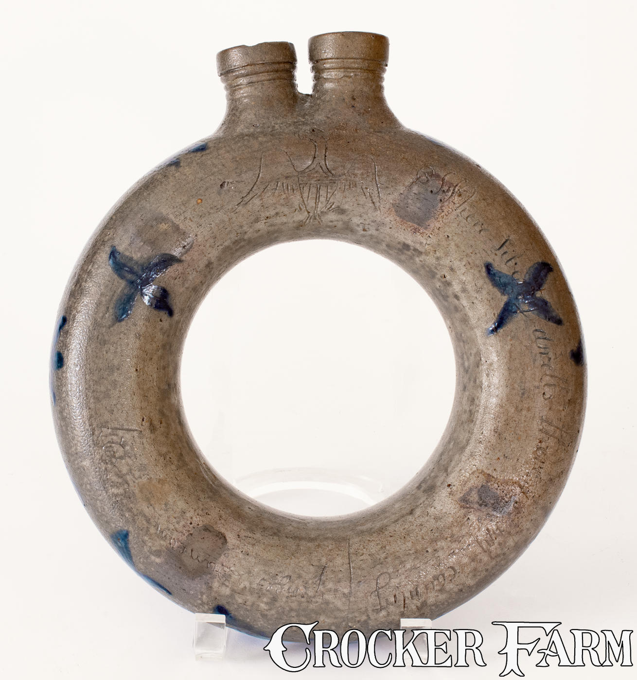 George Duncan (Loudoun County, Virginia) Stoneware Ring Flask