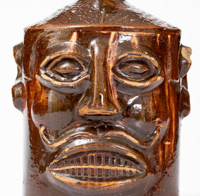 Exceptional Stoneware Face Jug attrib. Ernest Galloway, Paducah, Kentucky