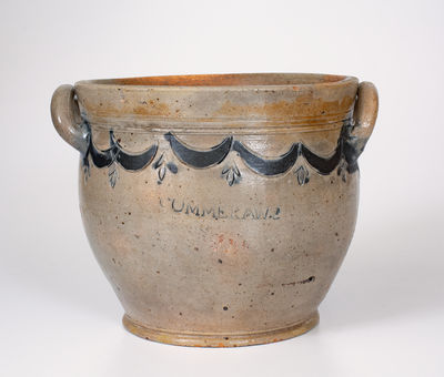 COMMERAWS / STONEWARE / N. YORK Squat-Formed Stoneware Jar (Thomas Commeraw, Manhattan)