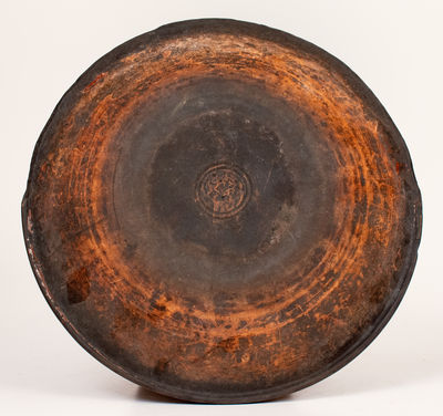 Rare Slip-Decorated Redware Dish, probably John Snavely, Hagerstown, MD or Shepherdstown, WV