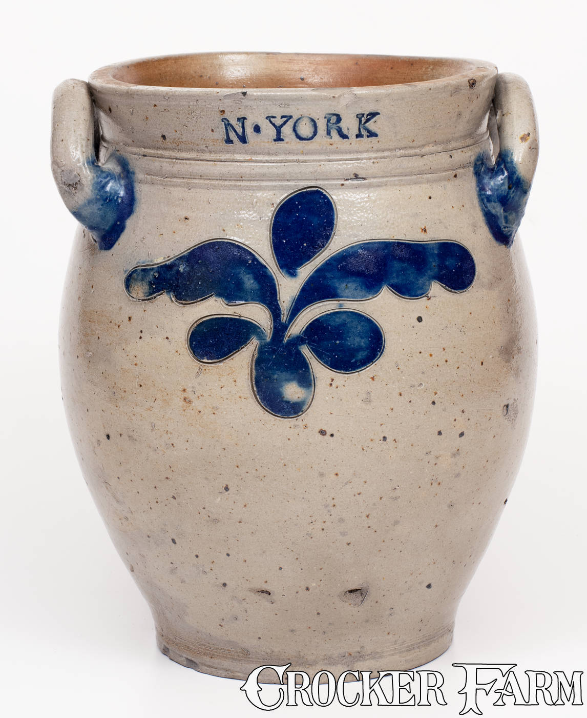 Early Thomas Commeraw COERLEARS HOOK / N. YORK Stoneware Jar