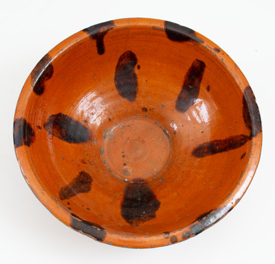 Norwalk, CT or Huntington, Long Island, NY Manganese-Decorated Redware Bowl