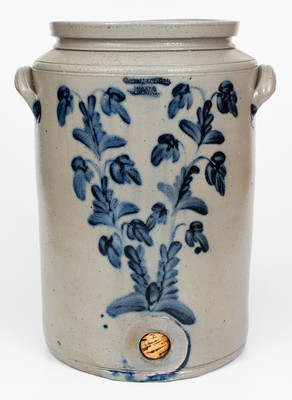 Extremely Rare JOHN BRELSFORD / MAKER Philadelphia Stoneware Water Cooler w/ Elaborate Decoration