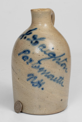 Small-Sized Stoneware Jug with Portsmouth, NH Advertising