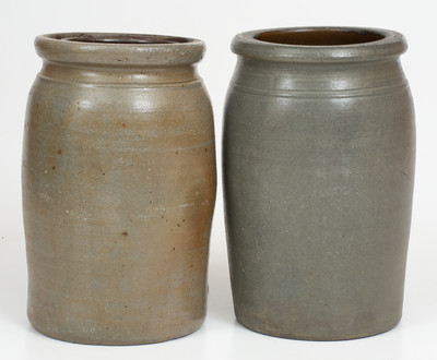 Two Half-Gallon RICHEY & HAMILTON. / PALATINE.W.VA Stoneware Jars
