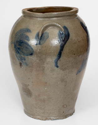 Rare R. BUTT (Washington, D.C.) One-Gallon Stoneware Jar w/ Cobalt Floral Decoration