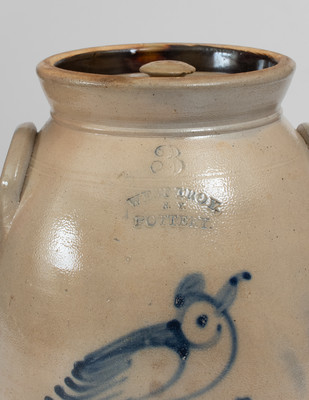 Three-Gallon WEST TROY, / N.Y. / POTTERY Stoneware Bird Jar