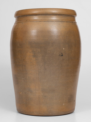 Three-Gallon T.D. HARDEN / PALATINE, W. VA. Stoneware Jar w/ Stenciled Rose