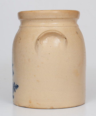 WHITES UTICA (New York) Stoneware Jar w/ Cobalt Floral Decoration