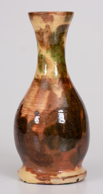 Rare and Fine Multi-Glazed Redware Vase, attrib. J. Eberly & Co., Strasburg, VA