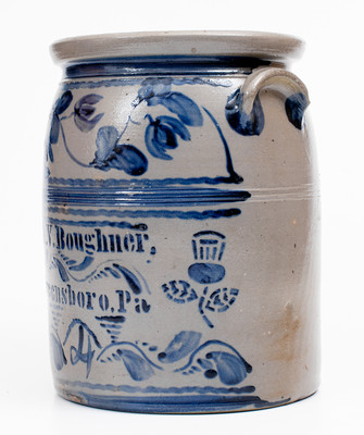 Outstanding A.V. Boughner / Greensboro, PA Four-Gallon Stoneware Jar