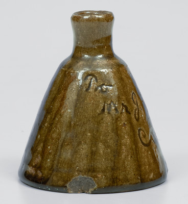 Very Rare 1901 Alkaline-Glazed Southern Stoneware Inkwell w/ Presentation Inscription