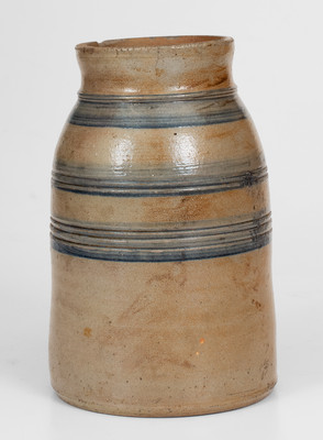 Rare N. COOPER & POWER / MAYSVILLE, KY Stoneware Canning Jar w/ Cobalt Stripe Decoration