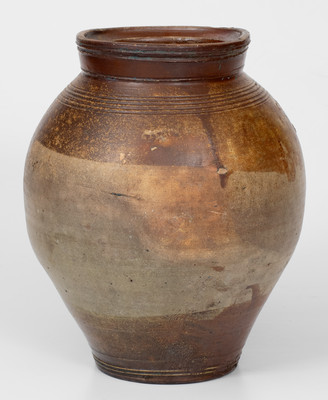 CHARLESTOWN Iron-Decorated Stoneware Jar (Frederick Carpenter, Massachusetts, early 19th century)