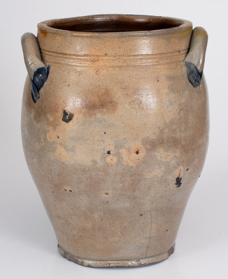 Three-Gallon PAUL CUSHMAN Cobalt-Decorated Stoneware Jar, Albany, NY, early 19th century