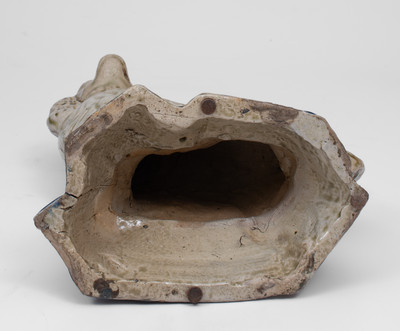Midwestern Stoneware Spaniel on Cobalt Base, Anna Pottery / Texarkana Pottery School