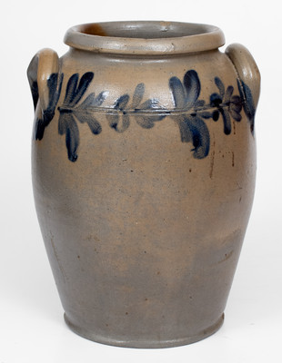 Ovoid Philadelphia Stoneware Jar w/ Floral Decoration attrib. Henry H. Remmey, c1835