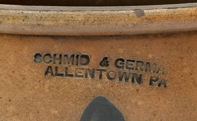 Extremely Rare SCHMID & GERMAN / ALLENTOWN, PA Stoneware Cream Jar