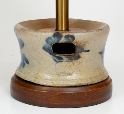 R.C.R. (Richard Remmey, Philadelphia, PA) Stoneware Spittoon Converted to a Lamp