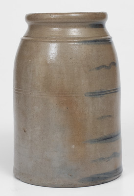 Scarce Eight-Stripe Western Pennsylvania Stoneware Canning Jar