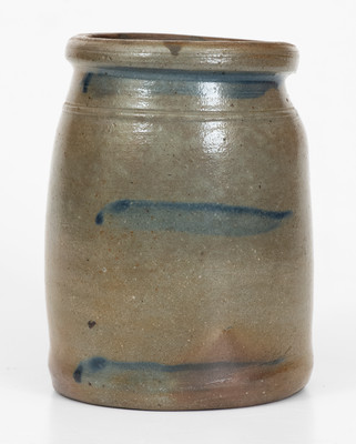 Small-Sized probably Palatine, West Virginia Stoneware Canning Jar w/ Striped Decoration