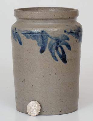 Fine 1/4 Gal. Baltimore Stoneware Jar w/ Floral Decoration, circa 1840