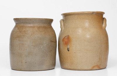Lot of Two: Northeastern U.S. Stoneware Jars w/ Floral Decoration