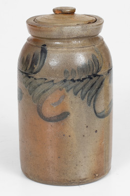 Attrib. J. Keister, Strasburg, VA Lidded Stoneware Canning Jar