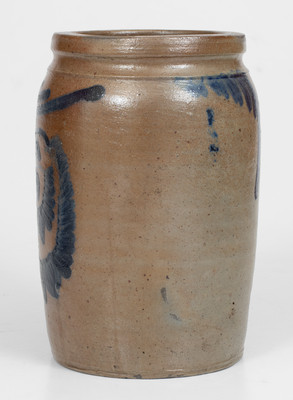 Baltimore, MD Stoneware Jar with Unusual Floral Decoration, c1855