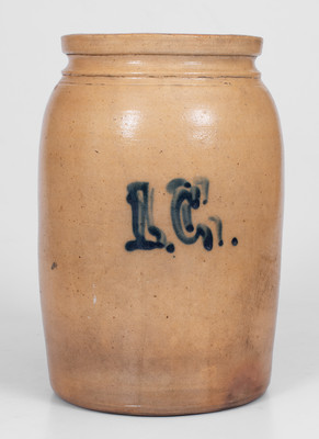 1 Gal. Stoneware Jar with Elaborate Slip-Trailed Foliate Decoration, probably New Jersey