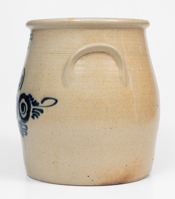 3 Gal. J. & E. NORTON / BENNINGTON, VT Stoneware Jar with Bold Slip-Trailed Floral Decoration