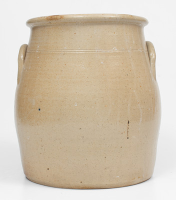 3 Gal. J. & E. NORTON / BENNINGTON, VT Stoneware Jar with Bold Slip-Trailed Floral Decoration
