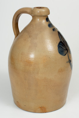 2 Gal. LYONS, New York Stoneware Jug with Floral Decoration