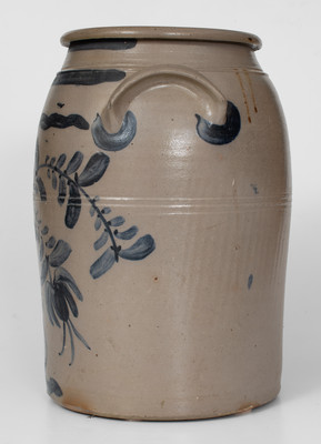 5 Gal. Western PA Stoneware Jar w/ Elaborate Floral Decoration