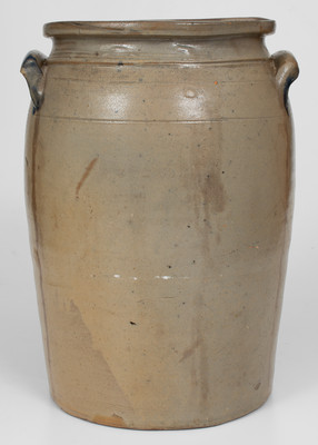 Four-Gallon Western PA Stoneware Jar w/ Cobalt Floral Decoration