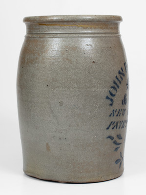 Scarce JOHN P. EBERHART / NEW GENEVA / FAYETTE CO., PA Two-Gallon Stoneware Jar