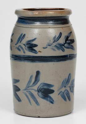 Outstanding Small-Sized attrib. Henry Atchison (New Geneva, PA) Stoneware Jar w/ Elaborate Decoration