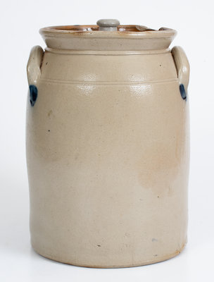 2 Gal. N. CLARK & CO. / LYONS Stoneware Lidded Jar